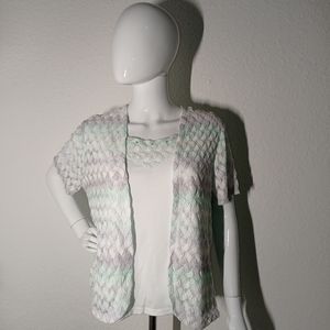 Alfred Dunner Roman Holiday 2Fer Crochet Top